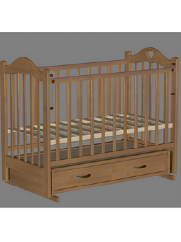 Детская деревянная кроватка Иришка 3 маятник ящик сердечко