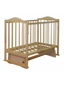 Детская деревянная кроватка Митенька-2 ПВХ автостенка, маятник